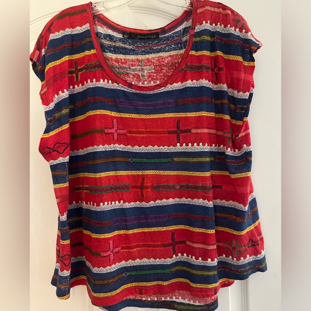 Aztec embroidered top by Patterson J. Kincaid for Neiman Marcus
